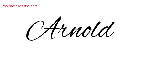 Arnold Cursive Name Tattoo Designs