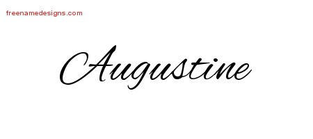 Augustine Cursive Name Tattoo Designs