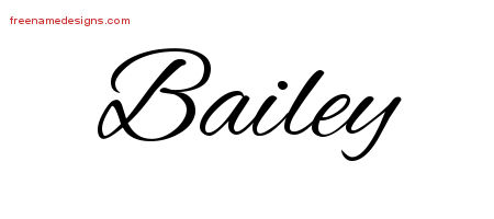 Bailey Cursive Name Tattoo Designs