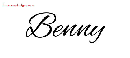 Benny Cursive Name Tattoo Designs
