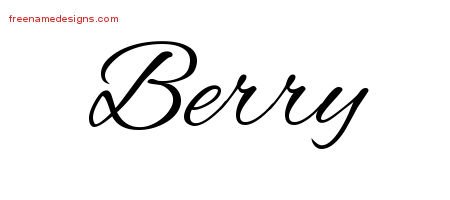 Berry Cursive Name Tattoo Designs