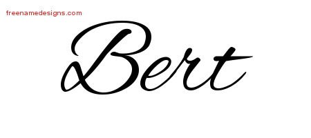 Bert Cursive Name Tattoo Designs
