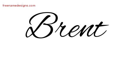 Brent Cursive Name Tattoo Designs
