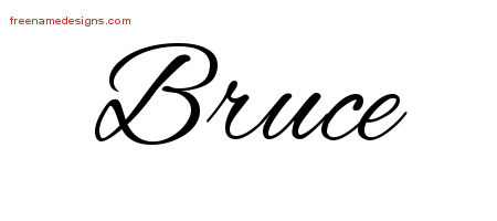 Cursive Name Tattoo Designs Bruce Free Graphic - Free Name Designs