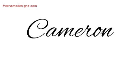 Cameron Cursive Name Tattoo Designs