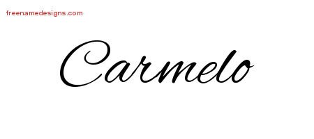 Carmelo Cursive Name Tattoo Designs