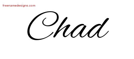 Chad Cursive Name Tattoo Designs