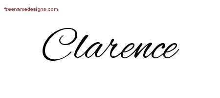Clarence Cursive Name Tattoo Designs
