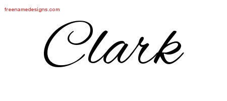 Cursive Name Tattoo Designs Clark Free Graphic - Free Name Designs
