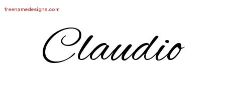 Claudio Cursive Name Tattoo Designs