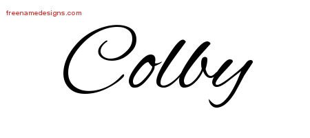 Colby Cursive Name Tattoo Designs