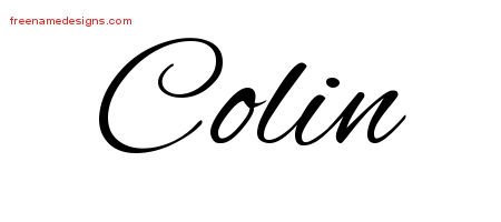 Colin Cursive Name Tattoo Designs