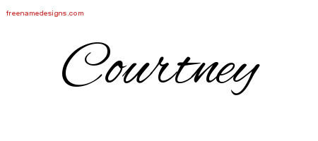 Courtney Cursive Name Tattoo Designs