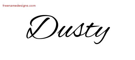 Dusty Cursive Name Tattoo Designs