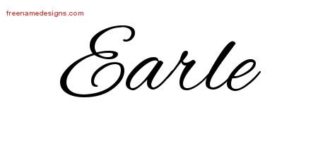 Earle Cursive Name Tattoo Designs
