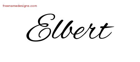 Elbert Cursive Name Tattoo Designs