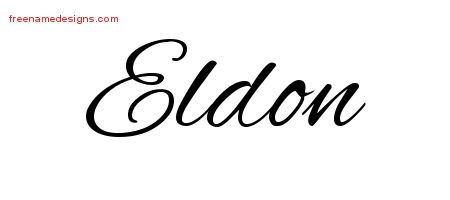 Eldon Cursive Name Tattoo Designs