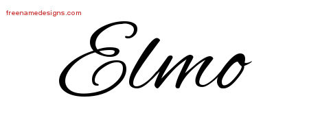 Elmo Cursive Name Tattoo Designs