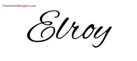 Elroy Cursive Name Tattoo Designs