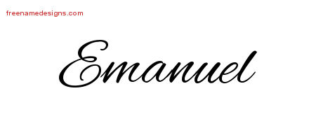 Emanuel Cursive Name Tattoo Designs