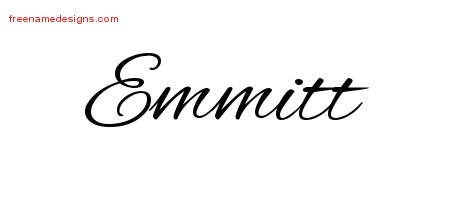 Emmitt Cursive Name Tattoo Designs