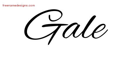 Gale Cursive Name Tattoo Designs