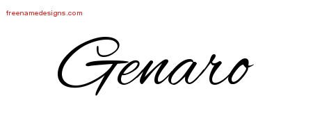 Genaro Cursive Name Tattoo Designs