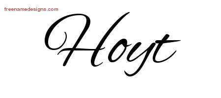 Hoyt Cursive Name Tattoo Designs