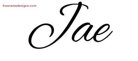 Jae Cursive Name Tattoo Designs