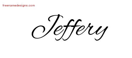 Jeffery Cursive Name Tattoo Designs