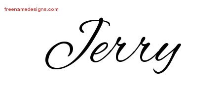 Jerry Cursive Name Tattoo Designs
