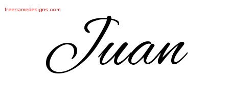 Juan Cursive Name Tattoo Designs