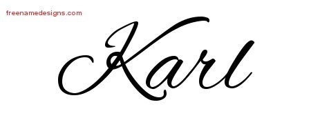 Karl Cursive Name Tattoo Designs