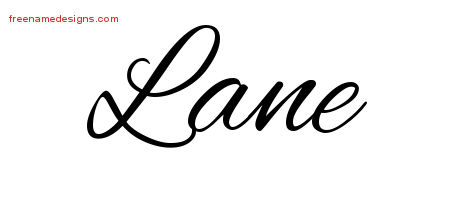 Lane Cursive Name Tattoo Designs