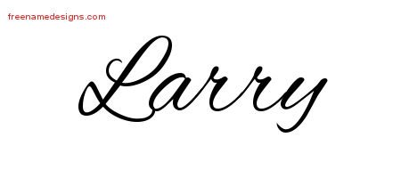 Larry Cursive Name Tattoo Designs