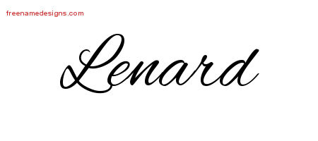 Lenard Cursive Name Tattoo Designs