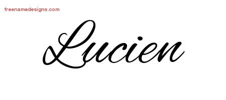 Lucien Cursive Name Tattoo Designs