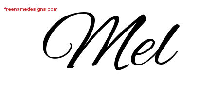 Mel Cursive Name Tattoo Designs