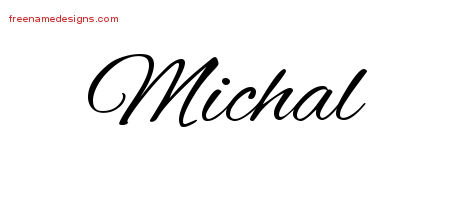Michal Cursive Name Tattoo Designs