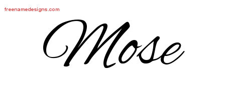 Mose Cursive Name Tattoo Designs