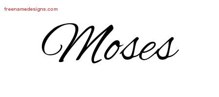 Moses Cursive Name Tattoo Designs