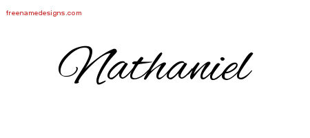 Nathaniel Cursive Name Tattoo Designs