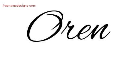 Oren Cursive Name Tattoo Designs