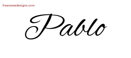 Pablo Cursive Name Tattoo Designs