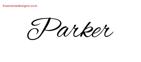 Parker Cursive Name Tattoo Designs