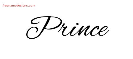 Prince Cursive Name Tattoo Designs