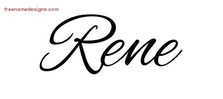 Rene Cursive Name Tattoo Designs