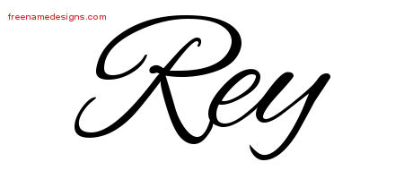 Rey Cursive Name Tattoo Designs