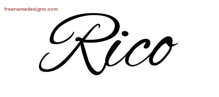 Rico Cursive Name Tattoo Designs