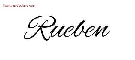 Rueben Cursive Name Tattoo Designs